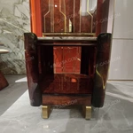 Modern Luxury SideTable with Natural Marble Top & Polished Stainless Steel Legs